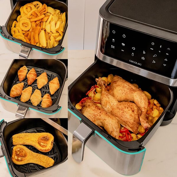 Cecotec Friggitrice ad Aria Capacit 8 Litri Potenza 1800 W colore Inox Cecofry Supreme 8000 Touch - 04984