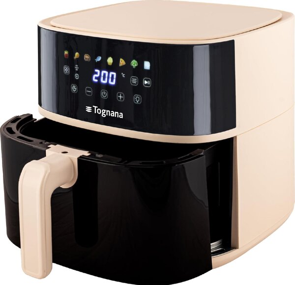 Tognana Friggitrice ad Aria Capacit 8 Litri Potenza 2000 Watt Doppia Resistenza con Timer colore Nero, Champagne - D2DFA05IRCH Iridea