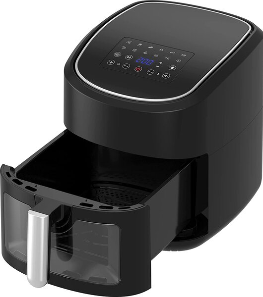 Melchioni Friggitrice ad Aria Capacit 8 Litri Potenza 1800 Watt con finestra trasperente 50-200C Timer 60 min - GAIA