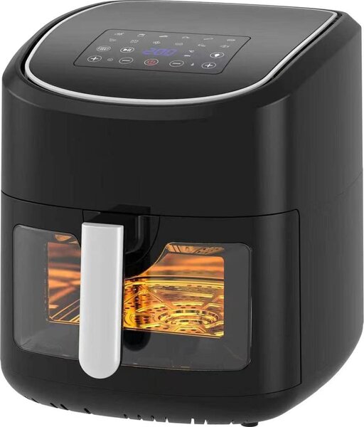 Melchioni Friggitrice ad Aria Capacit 8 Litri Potenza 1800 Watt con finestra trasperente 50-200C Timer 60 min - GAIA