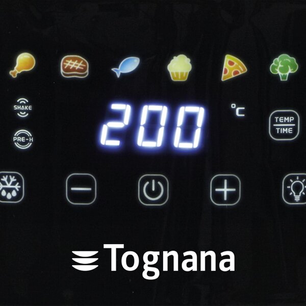 Tognana Friggitrice ad Aria Capacit 8 Litri Potenza 2000 Watt Doppia Resistenza con Timer colore Nero, Champagne - D2DFA05IRCH Iridea