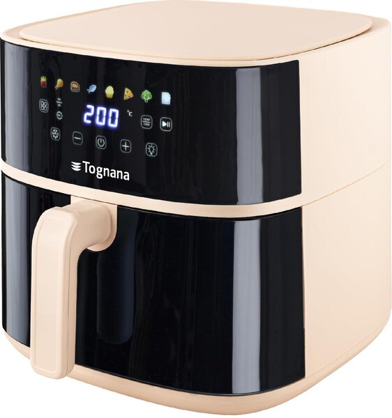 Tognana Friggitrice ad Aria Capacit 8 Litri Potenza 2000 Watt Doppia Resistenza con Timer colore Nero, Champagne - D2DFA05IRCH Iridea