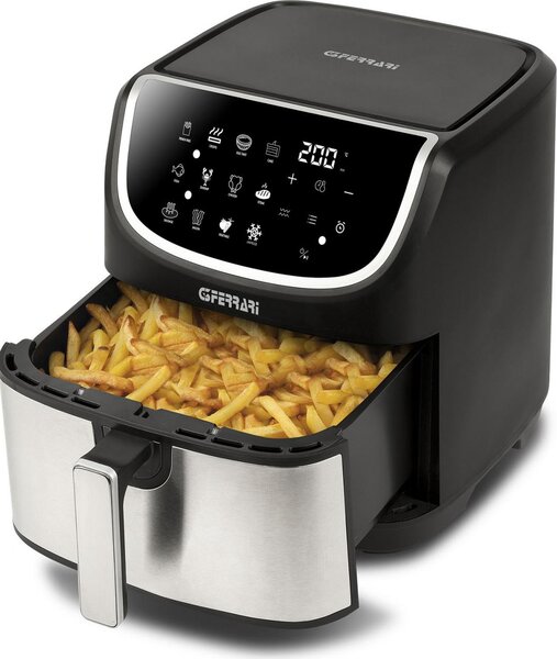 G3 Ferrari Friggitrice ad Aria Capacit 8 Litri Potenza 2200 Watt con Timer e Termostato Regolabile colore Nero e Inox - G10191 Friggisano