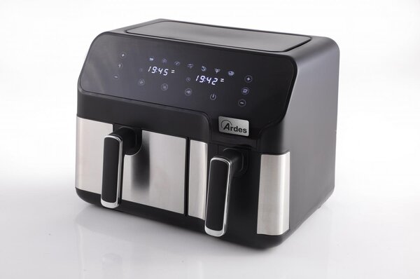Ardes Friggitrice ad Aria Capacit 9 Litri Potenza 1700 Watt Doppio Cestello colore Nero Inox - Eldorada Dual ARFRYA03D