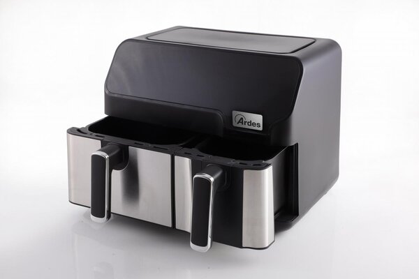 Ardes Friggitrice ad Aria Capacit 9 Litri Potenza 1700 Watt Doppio Cestello colore Nero Inox - Eldorada Dual ARFRYA03D