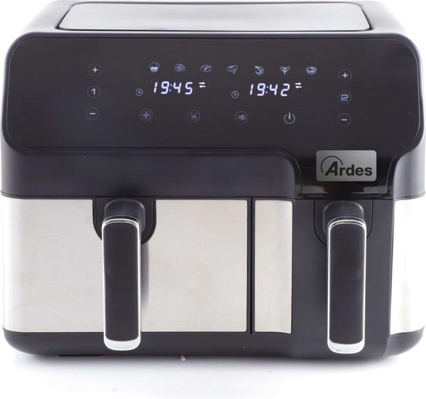 Ardes Friggitrice ad Aria Capacit 9 Litri Potenza 1700 Watt Doppio Cestello colore Nero Inox - Eldorada Dual ARFRYA03D