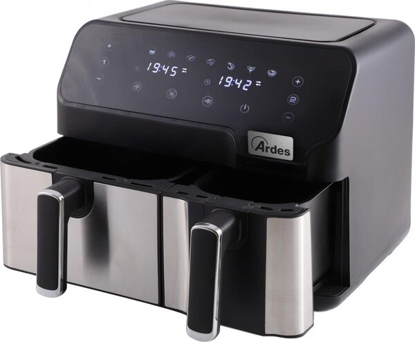 Ardes Friggitrice ad Aria Capacit 9 Litri Potenza 1700 Watt Doppio Cestello colore Nero Inox - Eldorada Dual ARFRYA03D