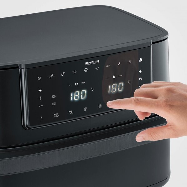 Severin Friggitrice ad Aria Capacit 9 Litri Potenza 2600 Watt Temperatura 60 - 200 C con Timer colore Nero - FR 2490