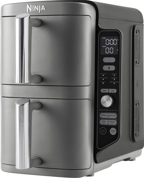 Ninja Friggitrice ad Aria Capacit 9.5 Litri Potenza 2470 Watt Multifunzione Termostato Regolabile colore Nero / Grigio - SL400EU