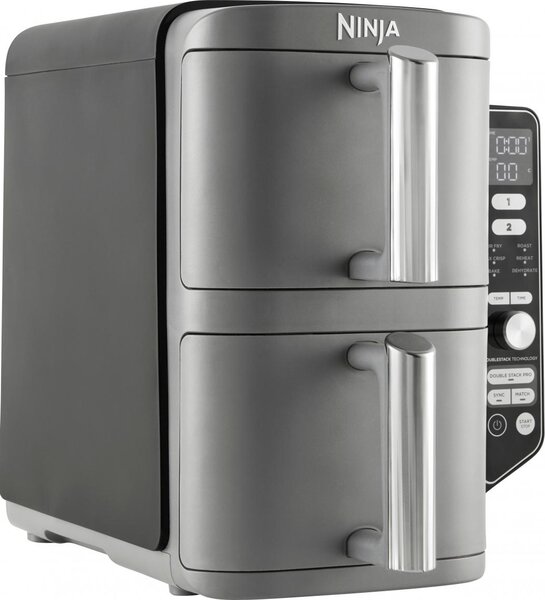 Ninja Friggitrice ad Aria Capacit 9.5 Litri Potenza 2470 Watt Multifunzione Termostato Regolabile colore Nero / Grigio - SL400EU
