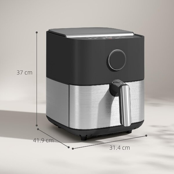 DecHome Friggitrice ad Aria da 8L, Air Fryer 1700W con 8 Programmi e Circolazione Aria Calda a 360, Display LED colore Nero - L4400BK