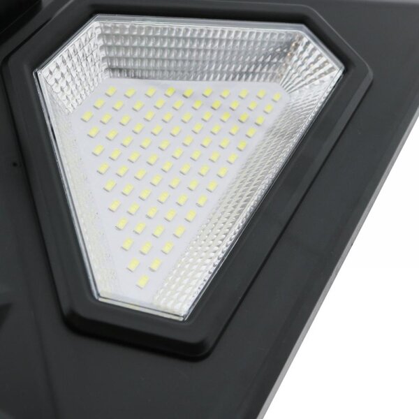 Lampione Led 80W Nero con pannello solare IP65 Bianco freddo 6000K con sensore crepuscolare e di movimento M LEDME