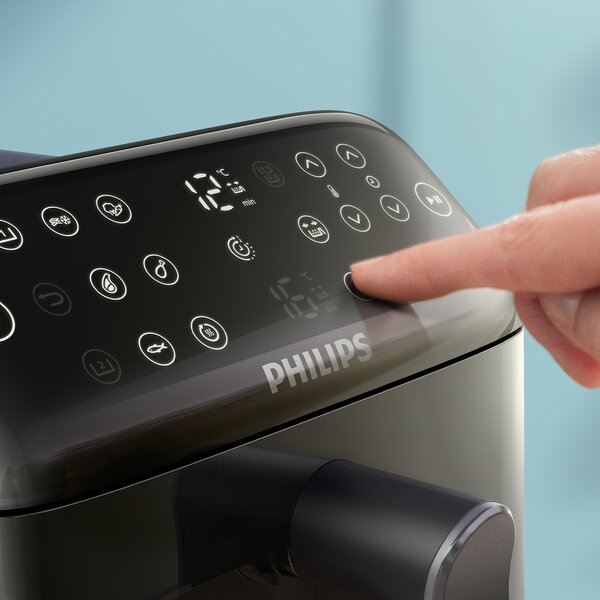 Philips Friggitrice ad Aria Doppio Cestello Capacit 10 Litri Potenza 2750 Watt con Tecnologia Rapid Air Timer e Termostato Regolabile colore Nero/