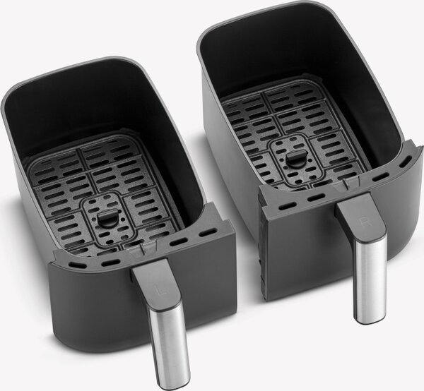Severin Friggitrice ad Aria Doppio Cestello Capacit 8 Litri Potenza 2600 Watt con Timer e Termostato Regolabile colore Nero - FR 2463