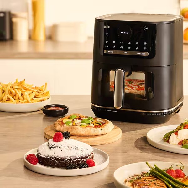 Braun Friggitrice ad Aria MultiFry 5 3 in 1 Capacit 6 Litri Potenza 2000 Watt Tecnologia RealOven Tec colore Nero - HF 5075I