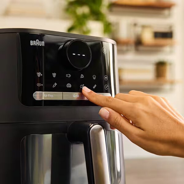 Braun Friggitrice ad Aria MultiFry 5 3 in 1 Capacit 6 Litri Potenza 2000 Watt Tecnologia RealOven Tec colore Nero - HF 5075I