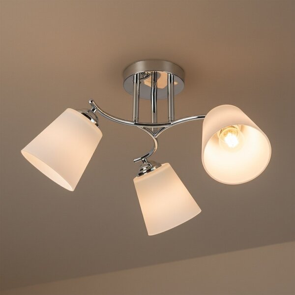 Lampadario a plafone PAFOS 3xE27/15W/230V cromo lucido