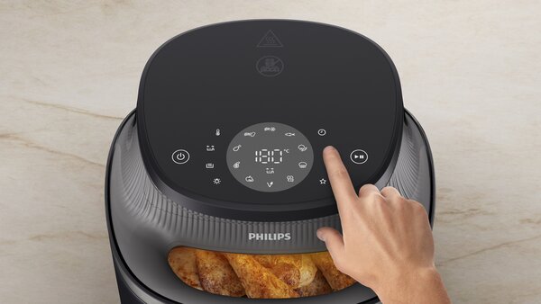 Philips Friggitrice ad Aria Multifunzione Capacit 7.2 Litri Potenza 2000 Watt Controllo Touch colore Nero e Oro - NA342/00