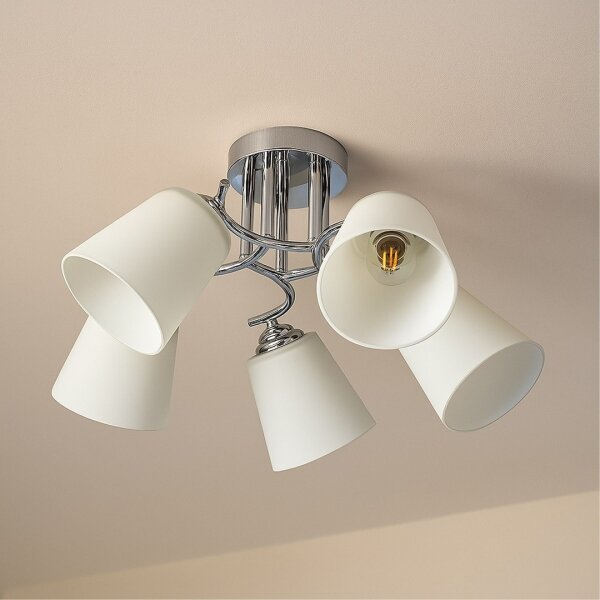 Plafoniera PAFOS 5xE27/15W/230V cromo lucido