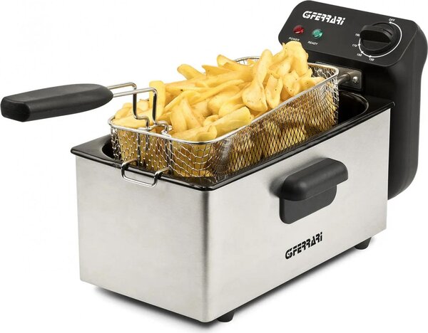 G3 Ferrari Friggitrice Elettrica Capacit 3 Litri Potenza 2000 Watt Temperatura 130-190 C colore Acciaio Inox - G10203 Pastella