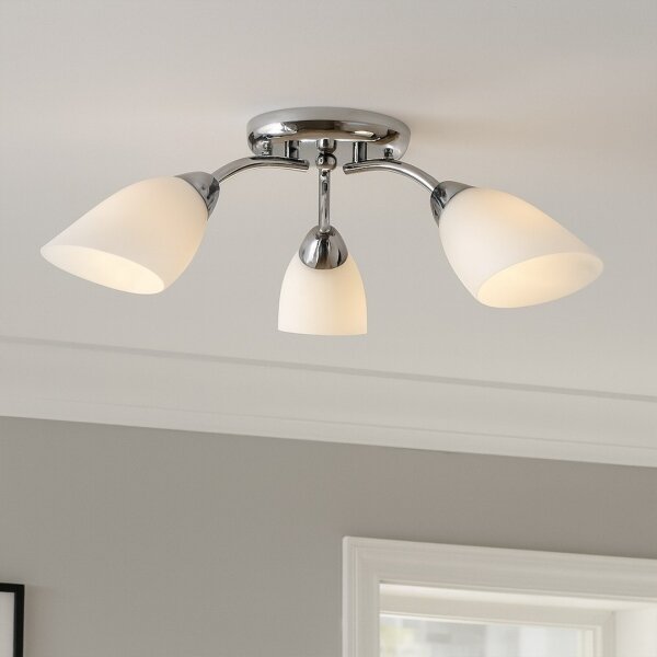 Lampadario a plafone PORTOS 3xE14/10W/230V cromato lucido