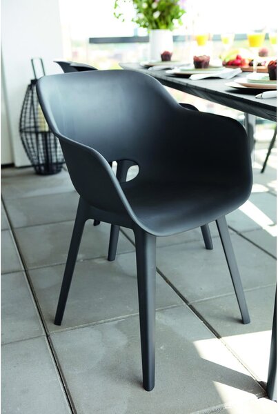 Set di 2 sedie da giardino in plastica grigio scuro Akola - Keter