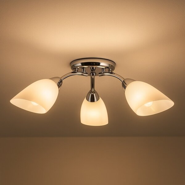 Lampadario a plafone PORTOS 3xE14/10W/230V cromato lucido