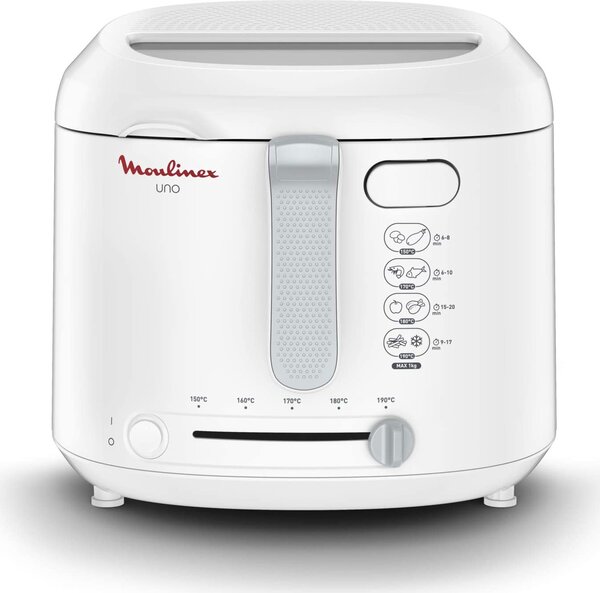 Moulinex Friggitrice Elettrica Capacit 1.8 Litri Potenza 1600 Watt con Cestello max 100 kg colore Bianco - AF2031 FryUno