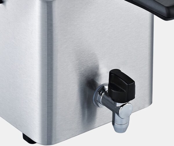R.G.V. Friggitrice Elettrica Capacit 4 Litri Potenza 2500 Watt Professionale da Banco con Cestello Estraibile e Rubinetto - FRY4