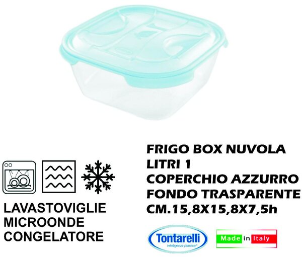 Tontarelli Frigo Box Quadrato lt 1 Nuvola Acqua/Trasparente - TO2414-2