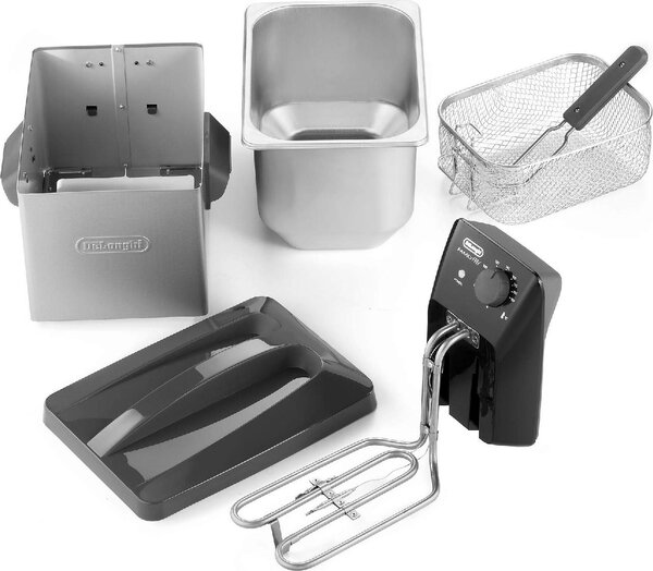 De Longhi Friggitrice Elettrica Capacit 3.5 Litri Potenza 2000 Watt con Termostato Regolabile colore Silver - F32110CZ