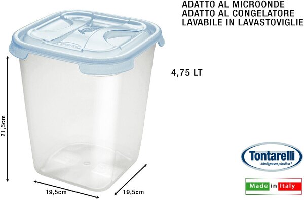 Tontarelli Frigo Box Quadrato litri 4.75 Nuvola Acqua Trasparente - 2629-1