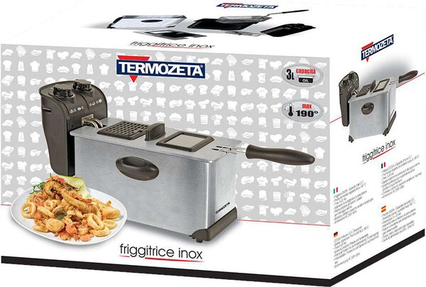Termozeta Friggitrice Elettrica Capacit 3 Litri Potenza 2000 Watt Timer e Termostato colore Inox - 75209