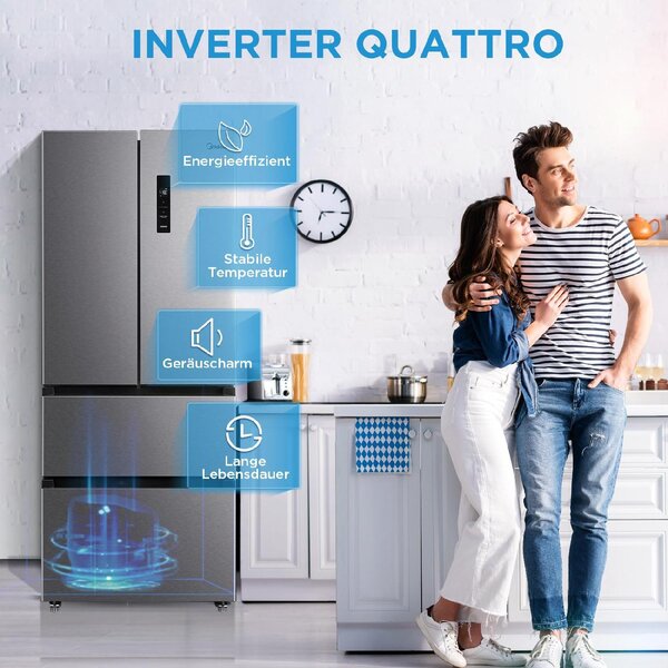 MIDEA Frigorifero Americano French Door No Frost Capacit 391 Litri Classe energetica E colore Inox - MERF402FIE02