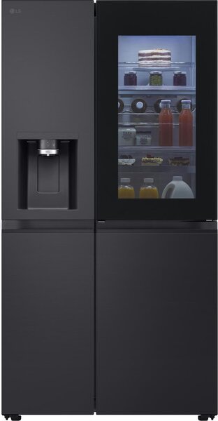 Lg Frigorifero Americano Side by Side 628 Litri Classe energetica D Raffreddamento No Frost Wi-Fi colore Black Steel InstaView - GSXE91EVAD
