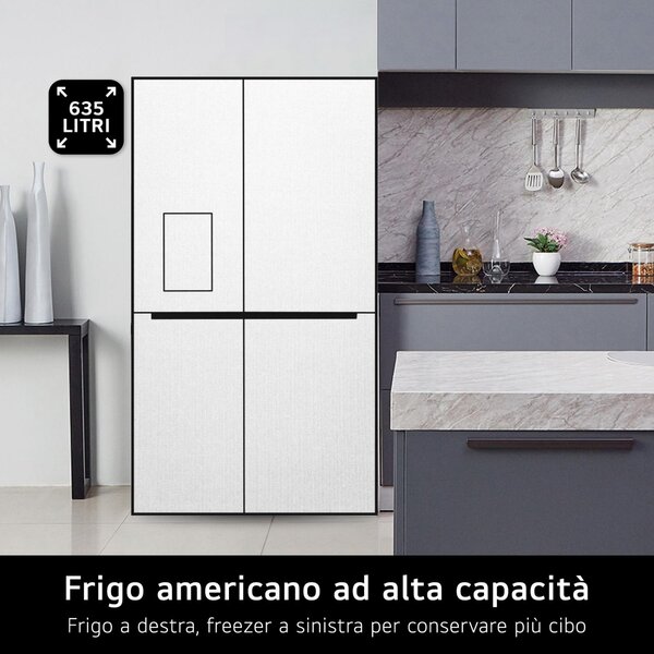 Lg Frigorifero Americano Side by Side 638 Litri Classe E No Frost colore Essence Matte Black - GSLC40EPPE