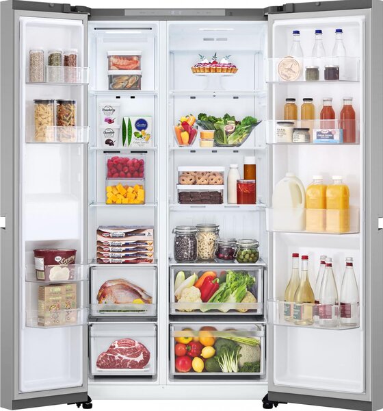 Lg Frigorifero Americano Side by Side 664 Litri Classe energetica E Raffreddamento No Frost colore Argento - GSBC40PYPE.APYQEUR