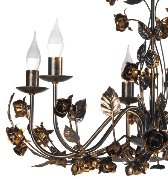 ONLI - Lampadario con catena CAROLINA 6xE14/6W/230V finitura bronzata