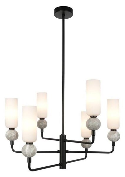 ITALUX PND-95331-6-BK - Lampadario su stelo SANTOS 6xG9/40W/230V nero