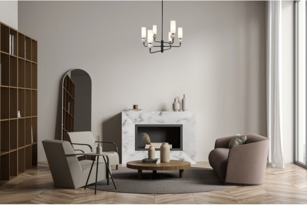ITALUX PND-95331-6-BK - Lampadario su stelo SANTOS 6xG9/40W/230V nero