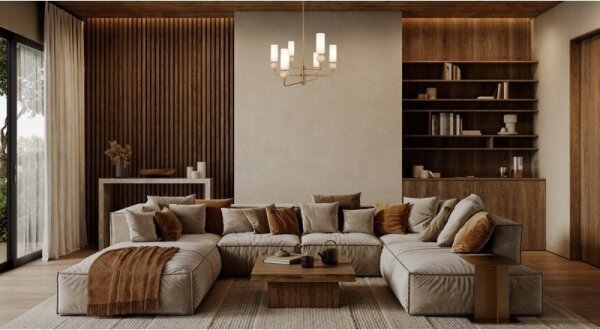 ITALUX PND-95331-6-BRSS - Lampadario a stelo SANTOS 6xG9/40W/230V dorato