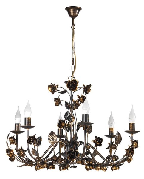 ONLI - Lampadario con catena CAROLINA 6xE14/6W/230V finitura bronzata