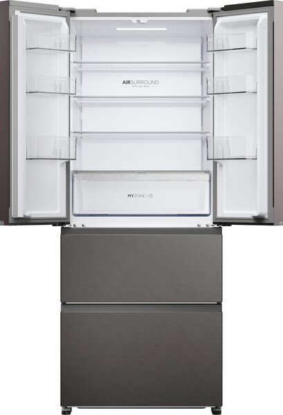 Haier Frigorifero Americano Side by Side Capacit 402 Litri Classe energetica E Raffreddamento No Frost colore Dark Inox - HFR3718ENMD FD 70 Serie 3