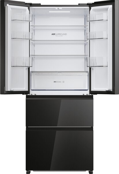 Haier Frigorifero Americano Side by Side Capacit 402 Litri Classe energetica E Raffreddamento No Frost colore Nero - HFR3718ENGB FD 70 Series 3