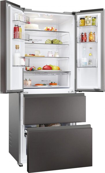 Haier Frigorifero Americano Side by Side Capacit 402 Litri Classe energetica E Raffreddamento No Frost colore Dark Inox - HFR3718ENMD FD 70 Serie 3