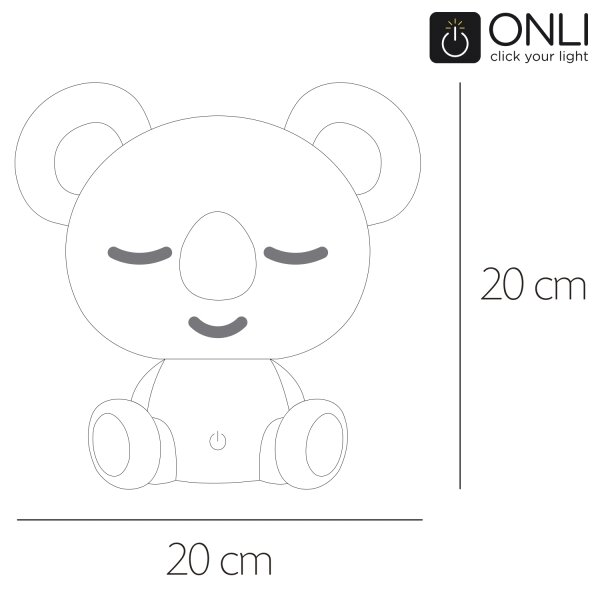 ONLI - LED dimmerabile lampada notturna per bambini PUPPIES LED/3W/230V 20 cm koala/verde