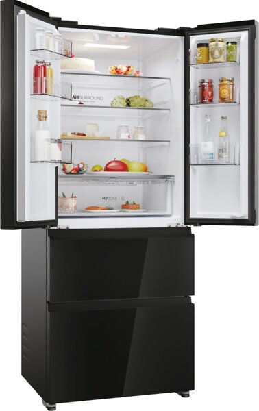 Haier Frigorifero Americano Side by Side Capacit 402 Litri Classe energetica E Raffreddamento No Frost colore Nero - HFR3718ENGB FD 70 Series 3