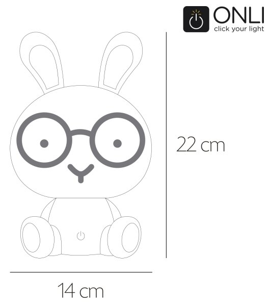 ONLI - Lampada notturna dimmerabile a LED per bambini PUPPIES LED/3W/230V 22 cm coniglietto/blu