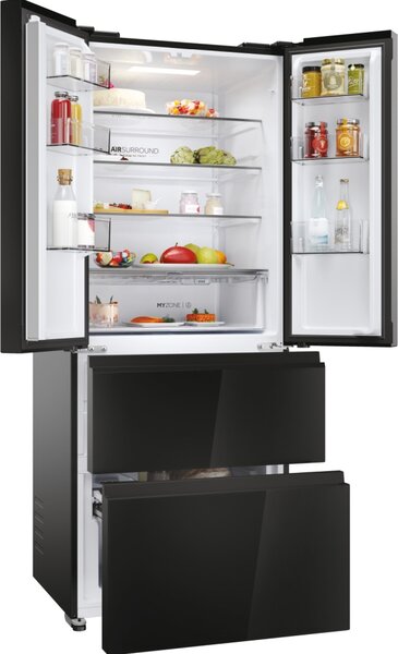 Haier Frigorifero Americano Side by Side Capacit 402 Litri Classe energetica E Raffreddamento No Frost colore Nero - HFR3718ENGB FD 70 Series 3
