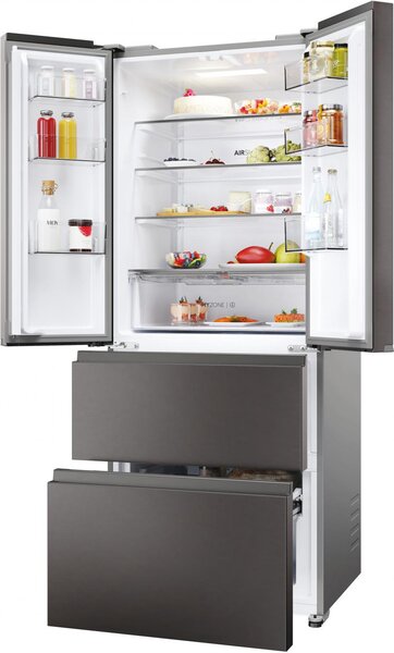Haier Frigorifero Americano Side by Side Capacit 402 Litri Classe energetica E Raffreddamento No Frost colore Dark Inox - HFR3718ENMD FD 70 Serie 3